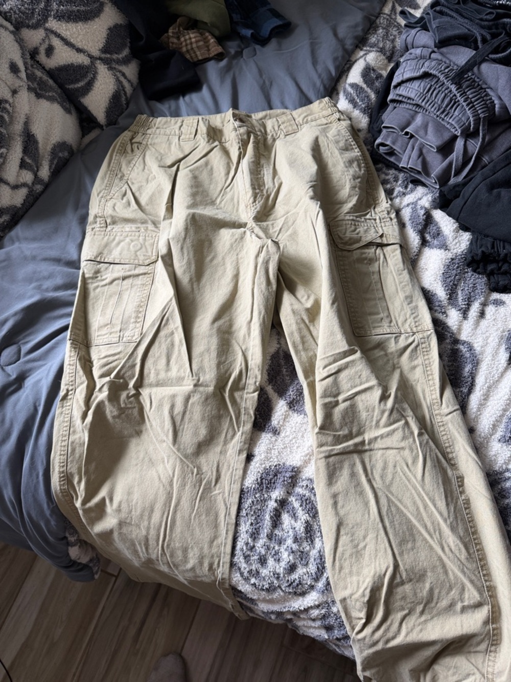 L.L. Bean Men's Tan Cargo Pants with Utility Pockets